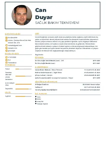 Hasta Bakıcı Cv Örnekleri cv indir